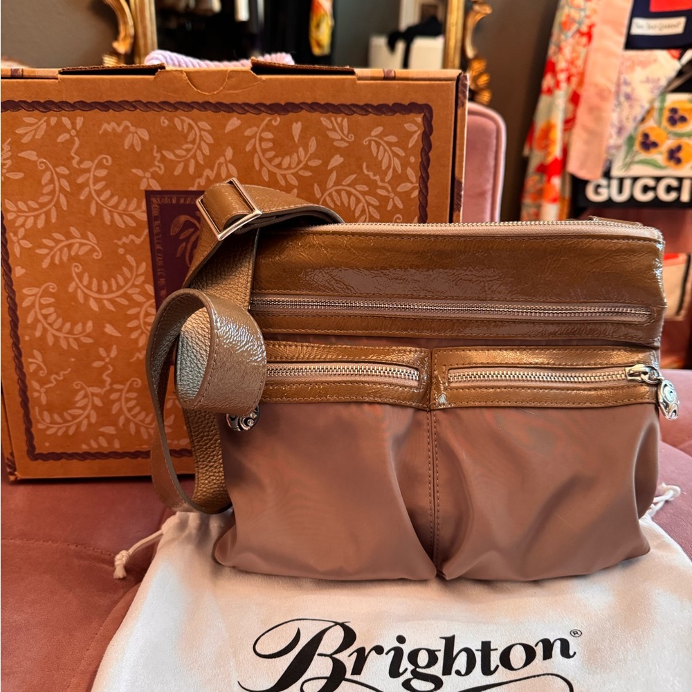 Brighton Tan Crossbody Bag with Structured Design